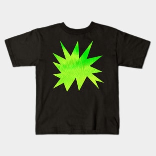 Neon Green and Yellow Zine Style Halftone  Burst Design Kids T-Shirt